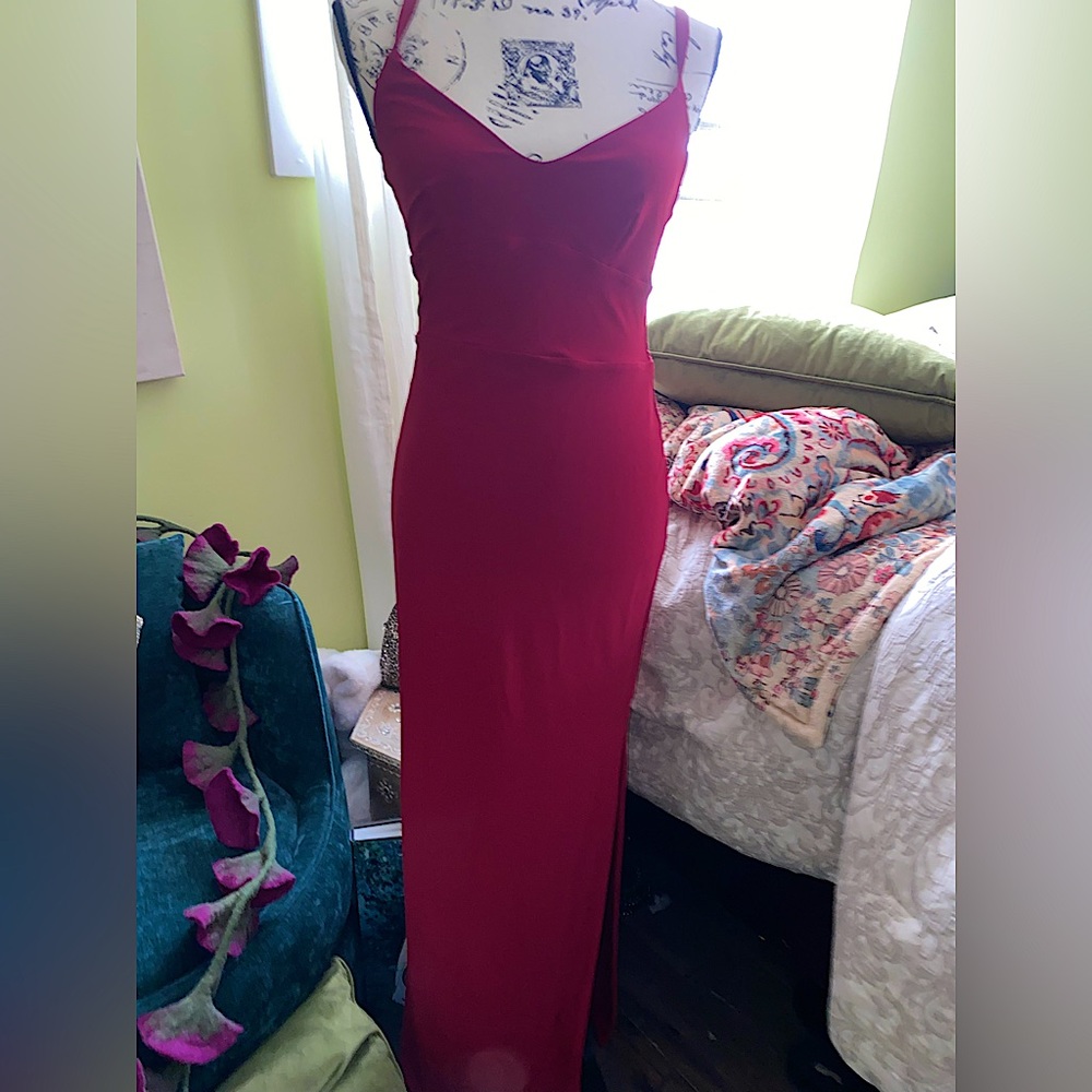 Long red dress